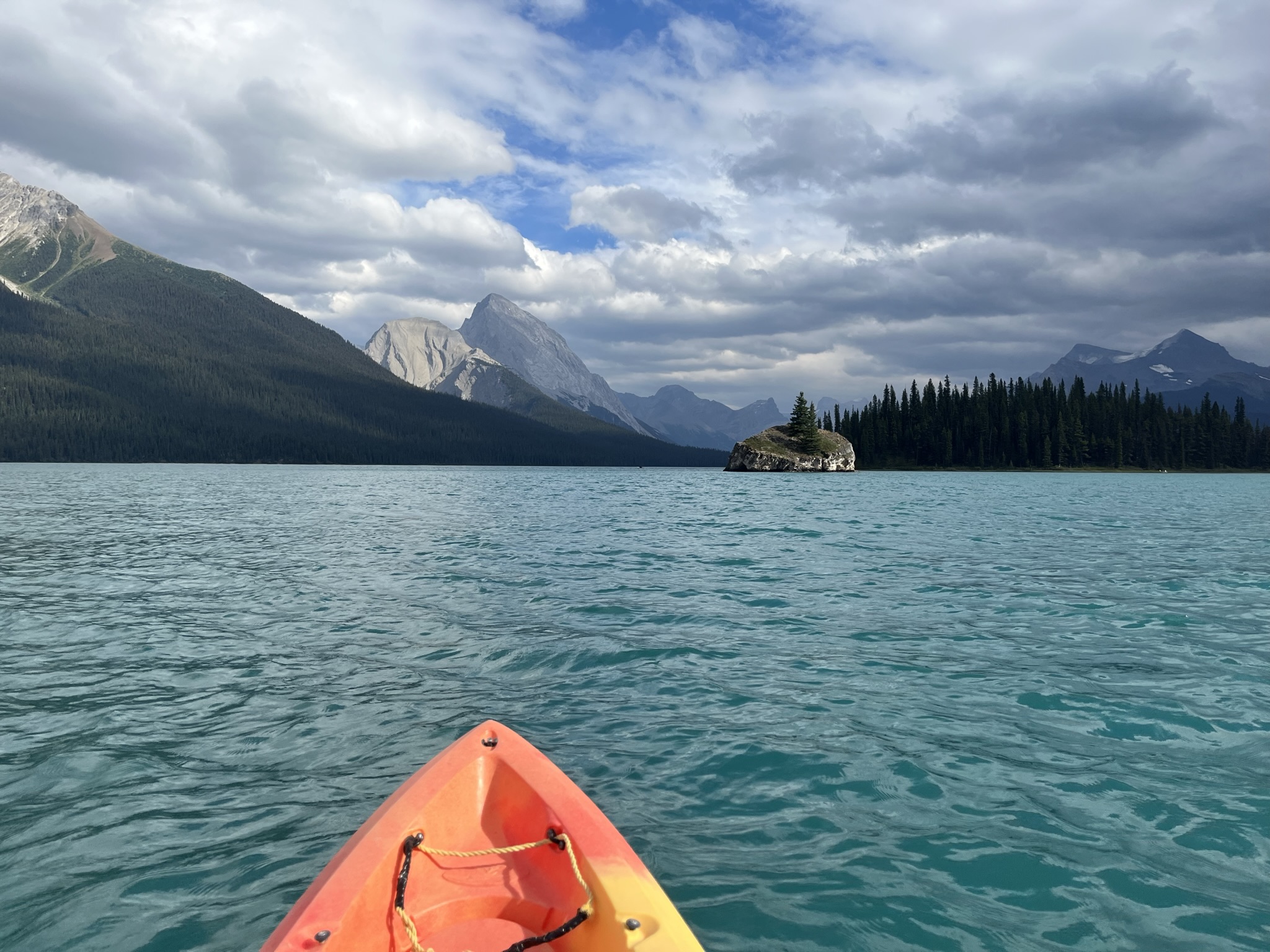 Kayaking in Maligne Lake, Canada